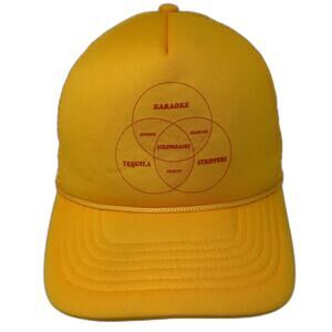 Karaoke Tequila Strippers Snapback Trucker Hat Yellow One Size Rope YoungAn